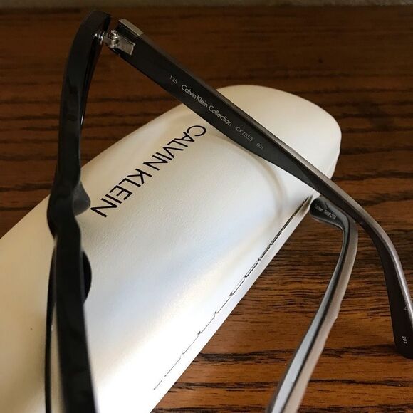 CALVIN Klein eyeglass frame black with wood look temples gorpcore - Picture 2 of 7